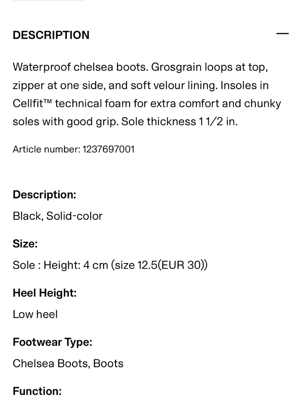 Waterproof Chelsea Boots kids size 2